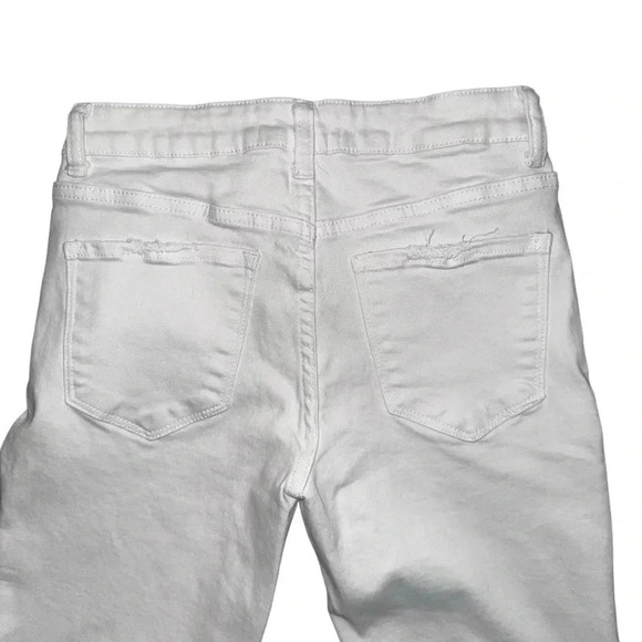 Women's Flying Monkey Distressed cropped flare Jeans, Size 25, White, trendy - Picture 7 of 7